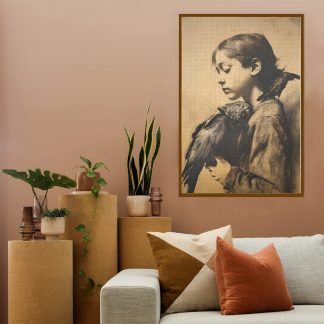 Vintage Child with Parrot