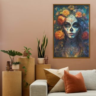 Orange Flowered Skul